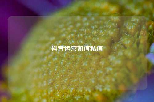 抖音运营如何私信