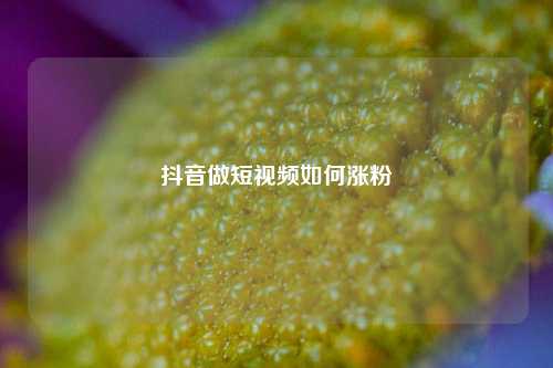 抖音做短视频如何涨粉