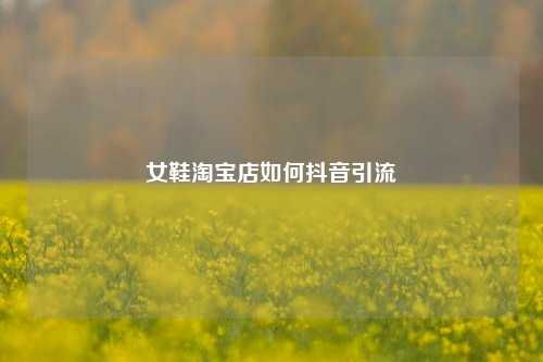 女鞋淘宝店如何抖音引流