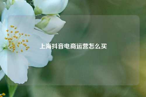 上海抖音电商运营怎么买