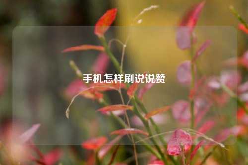手机怎样刷说说赞